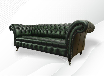 Three-seater Sofa 3-Seater Chesterfield New Couches Antique Green Upholstery Sofas New